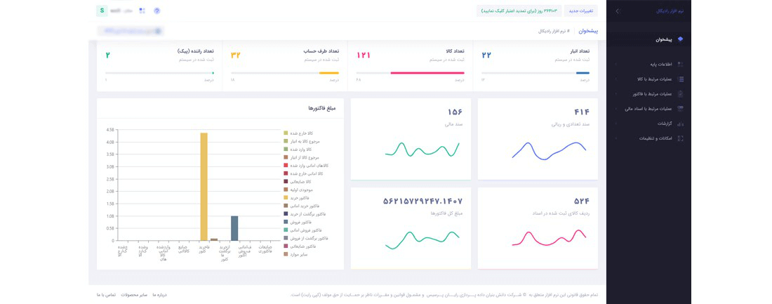 سیستم مدیریت انبار رادیکال : امکانات و تنظیمات : تنظیمات کاربران : پیشخوان سیستم