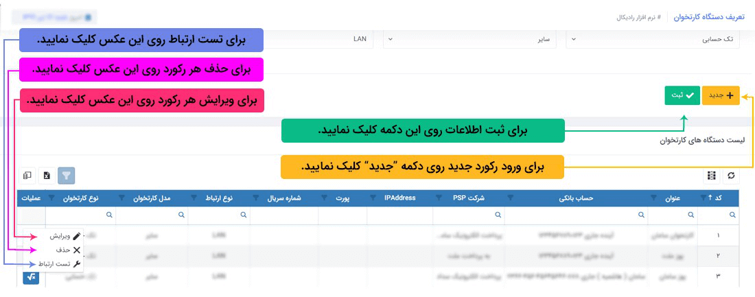 سیستم تحت وب انبارداری رادیکال: اطلاعات پایه: اطلاعات پایه مالی: تعریف کارتخوان